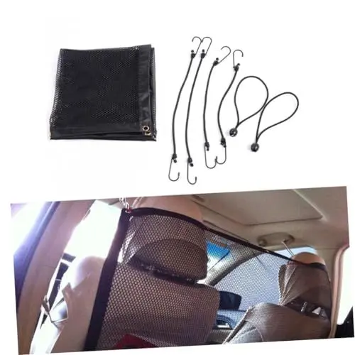 Produktbild: minkissy Auto Haustierbarriere Auto Kindersitz Schutznetz Fahrzeug Kindersitz Schutznetz Auto Hundebarriere Haustier Isolationsnetz Wagen Zaun