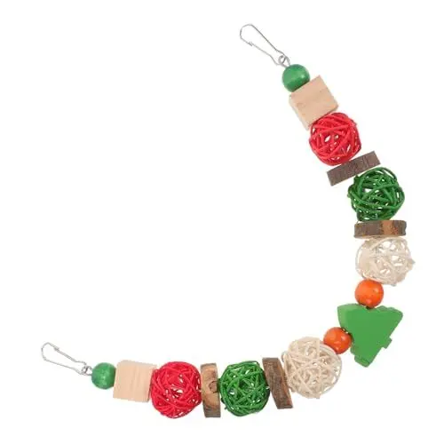 Produktbild: minkissy Beißspielzeug Für Papageienkäfige Papageien-schredderspielzeug Nymphensittich-Spielzeug Vogelspielzeug Aus Holz Vogelspielzeug Weihnachten Spielzeug Zum Hängend Hölzern Xuanfeng