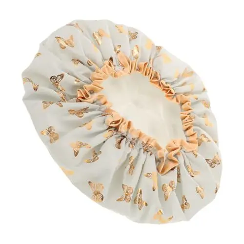 Produktbild: minkissy Duschhaube Für Frauen Mit Langem Haar Haarhaube Zum Duschen Große Doppellagige Haarabdeckung Pe Atmungsaktiv Und Wiederverwendbar