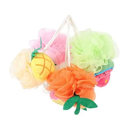 Produktbild: minkissy Einzigartiges Bad Mit Fruchtdesign 6-teiliges Badeschwamm-set Körperhautschrubber Duschschaum-tools