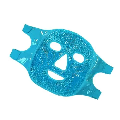 Produktbild: minkissy Eismaske Kühlende Maske Entspannungsmaske Schönheitsmaske Kalte Kompressenmaske gesichtspflege Gesichts- wiederverwendbares Gel Kühlung Gesichtsmaske aus Eis Schlafmaske PVC Blue