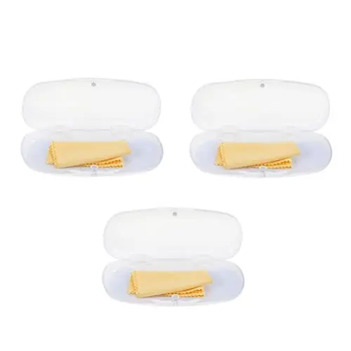 Produktbild: minkissy Hardcase Brillenetui 3 stücke Tragbare Hartschale Brillenetui Sonnenbrillen Etui Brillenetui mit Brillenputztuch Etui für Brillen und Sonnenbrille