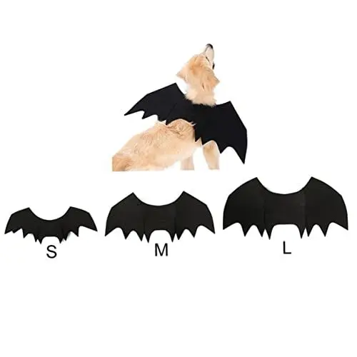 Produktbild: minkissy Haustier-Halloween-Outfit Hunde-Outfit Haustier-Outfit Fledermausflügel Stoff Aus Kunstleder Hundekostüme Für Große Hunde Kostü Flügel Lustig Golden Retriever