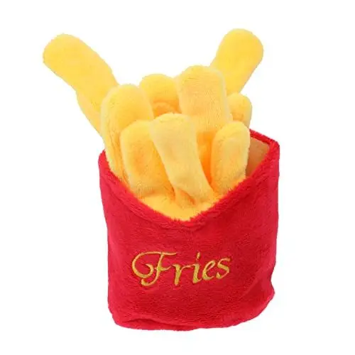 Produktbild: minkissy Haustier Hund Puppe Futter Hundespielzeug Hot Dog Dog Spielzeug Hot Dog Haustier Spielzeug Welpenspielzeug Welpen Kauen Spielzeug Welpen Molar Kauen Katzenspielzeug Plüsch Pommes