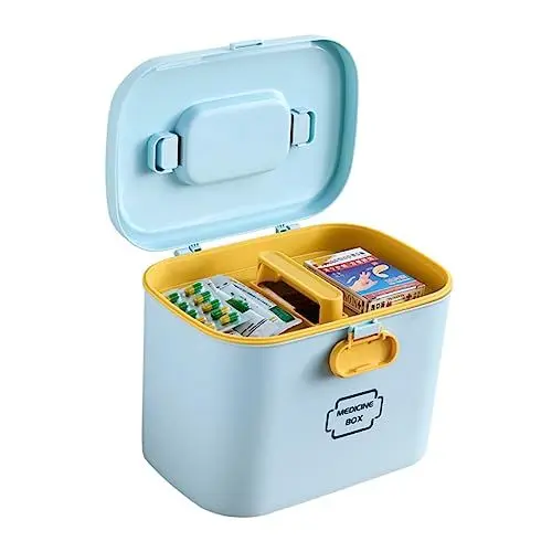Produktbild: minkissy Mehrzweck-medizin-speicher-organizer-kit Container Fall Abschließbare Pillendose