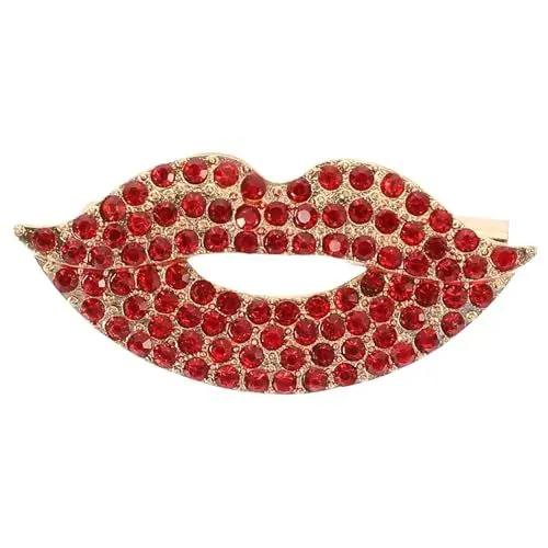 Produktbild: minkissy Lippenbrosche Mit Strass Einlage Brosche Für Anzug Kragen Kleidung Party Zubehör Reiseandenken Mitarbeiterwohlfahrt Jubiläumsfeiern Geschäftsgeschenke