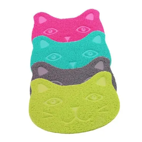 Produktbild: minkissy Litter Bix Mülleimer Katzenstreu Auffangschale Katzenstreu Teppich Kleine Katzenstreu Matte Niedliche Streu Matte Katzentoilette Matte Katzenstreu Pads Streu Auffangmatte Kätzchen