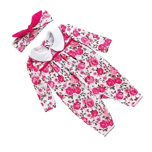 Produktbild: minkissy Mädchen-strampler Langarm Overall Gedruckt Mit Stirnband Neugeborenen-foto-kleidung Für Partys Und Familienfeiern