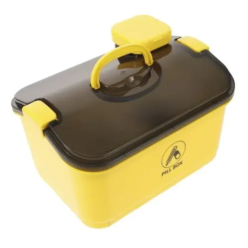 Produktbild: minkissy Medikamenten Medikamentenkoffer Mit Griff Medizinischer Notfallkoffer Medikamentenschrank Koffer Organizer Und Aufbewahrung Medikamenten Organizer Aus