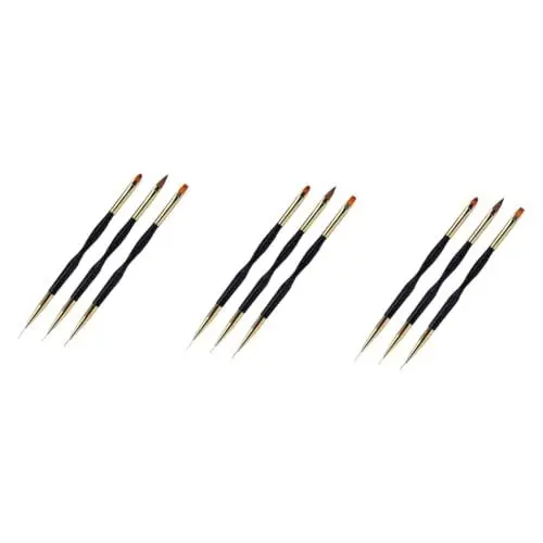 Produktbild: minkissy Nagelbürstenwerkzeug 9 Stk nagelbürste lackiertes Nagelwerkzeug lackierter Nagelpinsel geschnitzt Stift ziehen Kupferrohr