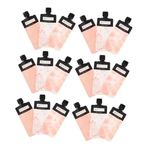 Produktbild: minkissy Packsack zusammendrückbare Behälter Hautpflegebehälter Beauty-Musterbeutel kosmetikbeutel blumentopf Blumentöpfe Reisebehälter flüssige Make-up-Taschen Kaktustopf das Haustier Rosa