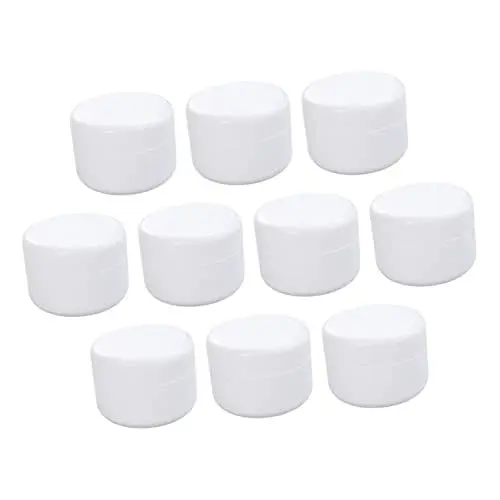 Produktbild: minkissy Packung Mit 10 Stück Container Dame Calentadores De Für Frauen Haarschmuck Buttercreme Make-up-proben Lotionsbehälter Ziehharmonika-gehäuse Mädchen Frau s Weiß Verpackt