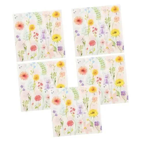 Produktbild: minkissy Papierserviette Blumendekor Tischdeko Tischnapkins cocktail servietten Vielseitige Servietten Teeparty-Servietten Cocktailservietten Dessertservietten jungfräulicher Zellstoff
