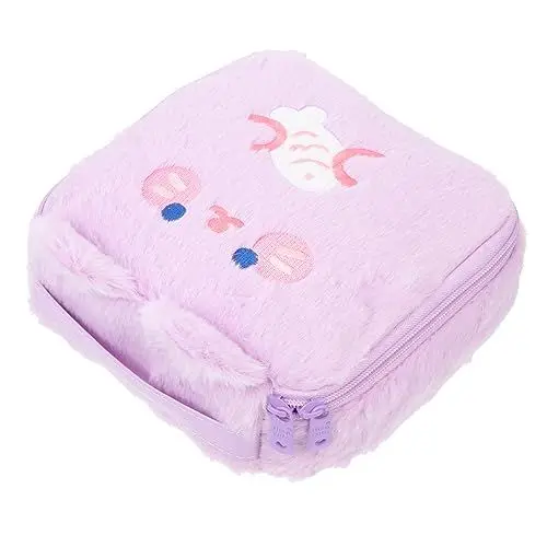 Produktbild: minkissy Plüsch Aufbewahrungstasche Aufbewahrungstaschen Für Reiseunterlagen Aufbewahrungstasche Damenbindenhalter Tragbare Tasche Geldbörsen Für Süße Geldbörsen Mini
