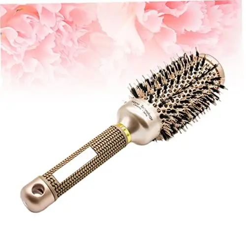 Produktbild: minkissy Roller Naturborsten Haarbürste Naturhaar Bürste Styling Haarbürste Rundkamm Lockenbürste Ionic Tech Thermobürste Massagekamm Haarglätter Lockenkamm Haarbürste