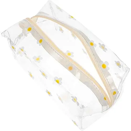 Produktbild: minkissy Transparente Kosmetiktasche Make-up-Tasche Aus PVC Kulturtasche Mit Reißverschluss Erdbeer-Accessoires Bulk-Make-up-Taschen Federmäppchen Erdbeere Klar Mädchen Pflege Kosmetikregal