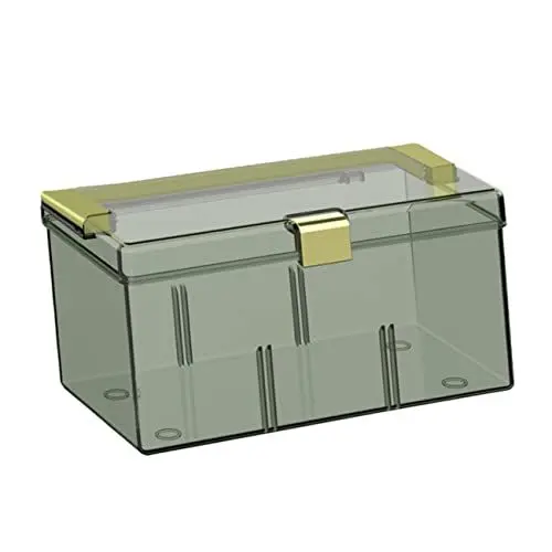 Produktbild: minkissy Transparente Medizinbox Mit Deckel Kleinigkeiten Fall Notfall Spielzeugbehälter Für Kinder Reisekosmetikkoffer Valise De Voyage Ohrringbehälter Das Haustier Green