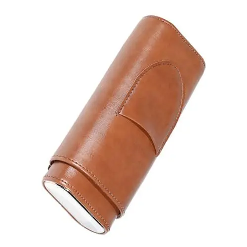 Produktbild: minkissy Zubehör für Tragbares Zigarrenetui Zigarrenhalter Zigarrenkiste für unterwegs Fall reisen Reisehumidor Zigarrenetui reisen Zigarrenetuis für Männer PU-Leder Light Brown