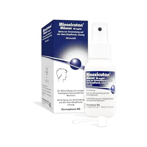 Produktbild: Minoxicutan Männer 50 mg/ml Spray 60ml für volles Haar - Stoppt Haarausfall, fördert natürliches Haarwachstum
