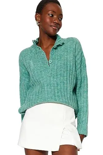 Produktbild: Mint Wide Fit Weiche Texturd Stehkragen Strickwaren Sweater TWOAW21KZ0783