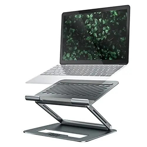 Produktbild: Minthouz Laptop Ständer Höhenverstellbar und Winkelverstellbarer Laptop Halterung, Faltbarer Aluminium Notebook Ständer, Kompatibel mit MacBook Air Pro Dell XPS Lenovo HP Mehr 10