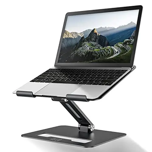 Produktbild: Minthouz Laptop Ständer für Schreibtisch, Ergonomischer Faltbarer Laptop Halterung,Höhen und Winkel Verstellbarer Notebook Ständer, Kompatibel mit MacBook Air Pro Dell Lenovo HP mehr 10-17 Zoll Laptop