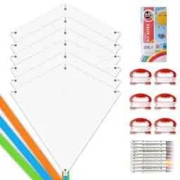 Produktbild: Mint's Colorful Life DIY Drachen für Kinder Drachenherstellungs-Set Bulk, Dekorieren Maldrachen Party Pack, weiße Diamantdrachen Kits (6 Stück)