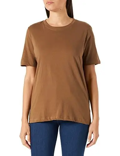 Produktbild: Minus Cathy GOTS Kurz Ärmel T-Shirt | Tshirt Damen In Braun | Frühling Bluse Damen | Größe M