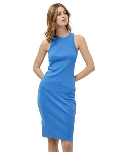 Produktbild: Minus Damen Maluna Midikleid GOTS Midi-Kleid, 1530 Regatta Blue, S
