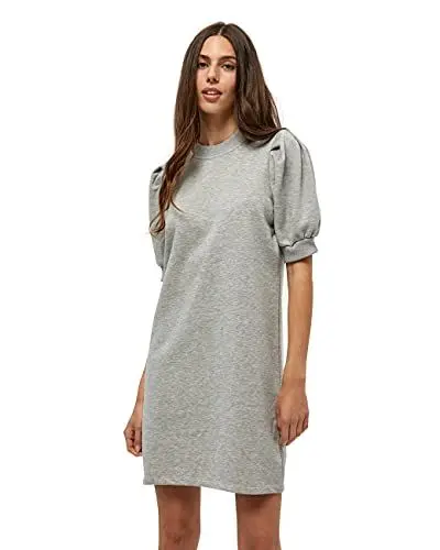Produktbild: Minus Mika Puff Halb Ärmel Schwitz Kleid | Kleid Damen In Grau | Herbst Kleid Damen Elegant | Größe Xxl