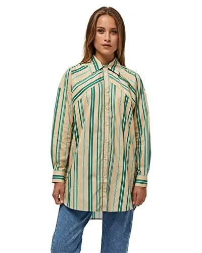 Produktbild: Minus ,Women's ,April Oversize Shirt, 9382 Ivy green stripes ,10
