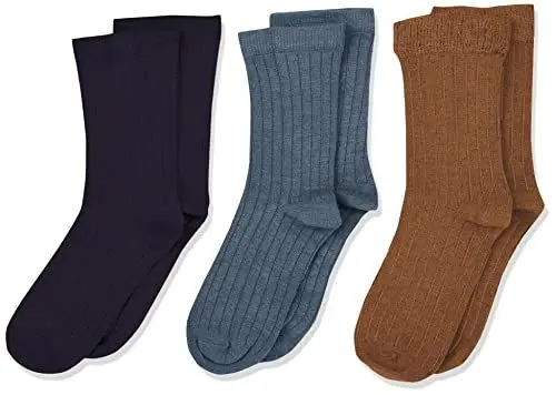 Produktbild: MINYMO Unisex Kids Wool Rib 3-Pack Wolle Socken, Dark Navy, 19 (3er Pack)