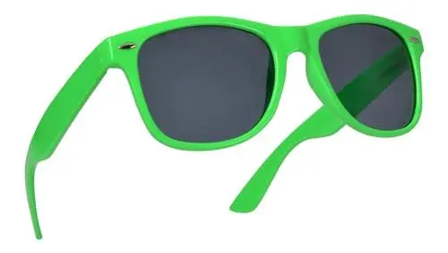 Produktbild: Miobo Retro Sonnenbrille, verspiegelt, Nerd-Design, Unisex, Club-Stil, UV400 (Grün Schwarz, L)