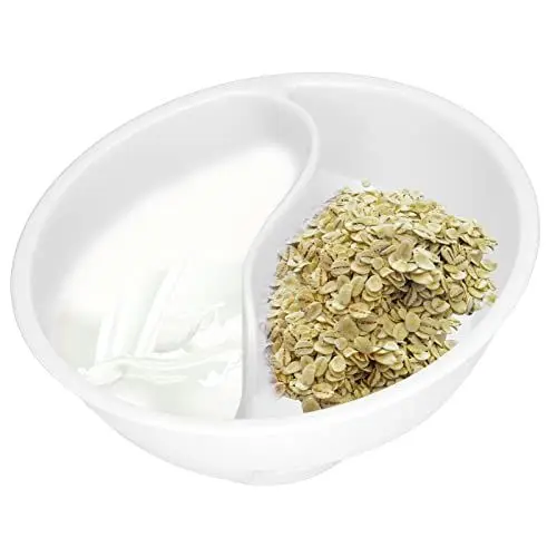 Produktbild: Miokycl Müslischale Gegen Durchnässen, 2 in 1 Müslischale mit Zwei Fächern, Geteilte Schüssel(Weiß)