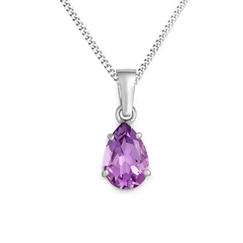 Produktbild: Miore Damen-Anhänger 375 Weißgold Amethyst lila Tropfenschliff
