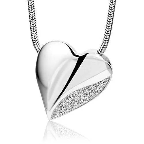 Produktbild: Miore Damen-Halskette 925 Sterling Silber mit Herz-Anhänger Zirkonia 45 cm MSM179N