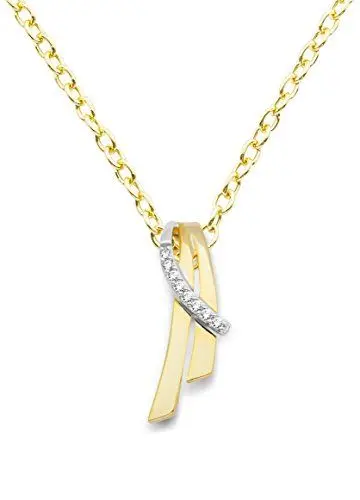 Produktbild: Miore Damen-Halskette 9 Karat (375) Gelb-/Weißgold Anhänger mit Brillanten 45cm Kette MIN906N