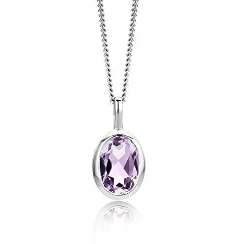 Produktbild: Miore Damen Halskette Weißgold 9k (375) mit Amethyst Anhänger 45 cm, M9089N