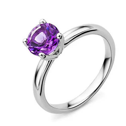 Produktbild: Miore Damen Solitär-Ring, 9 Karat Weißgold, Amethyst, M9058R6 T56