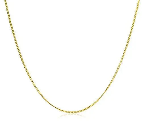 Produktbild: MIORE – Gelbgold Kette Damen ohne Anhänger – filigrane Panzerkette aus 9 Karat Gelbgold (375) – Halskette mit Schmuckbox zum Verschenken (45 cm)