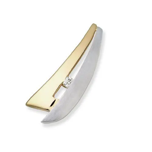 Produktbild: Miore MM011P Anhänger 14 Karat (585) matt Weißgold und glanz Gelbgold mit Brillant ca.0,02Ct