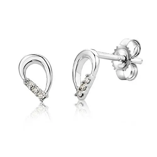 Produktbild: Miore Ohrringe Damen Ohrstecker Weißgold 9 Karat / 375 Gold Diamant Brillianten 0.04 ct