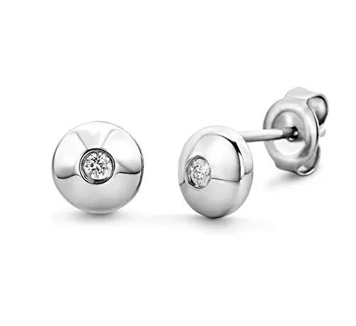 Produktbild: Miore Ohrringe Damen Solitär 925 Sterling Silber Ohrstecker Diamant Brillianten 0.06 ct