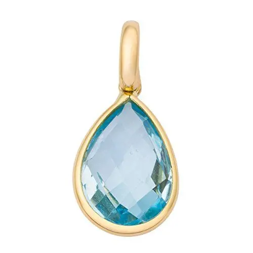 Produktbild: Miore Schmuck Damen Kettenanhänger mit Edelstein/Geburtsstein blauer Topas Anhänger aus gelbgold 18 Karat / 750 Gold