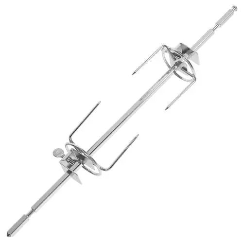 Produktbild: Mipcase 1 Set Drehspieß-Fleischgabeln Für Grills Universelle Drehspießstangen Aus Edelstahl 304 Drehspieß-Fleischgabeln Drehbare Truthahngabel Grillgabel 34 cm