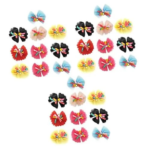 Produktbild: Mipcase 3 Sets Niedliche Haarspange Für Haustiere Kopfschmuck Mit Schleife Für Hunde Und Welpen Haustierzubehör Für Kurzhaarige Haustiere Modische Haustierdekoration 10 Stück * 3