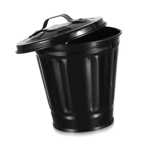 Produktbild: Mipcase Metalleiseneimer Müll- Recyclingbehälter. Desktop- Abfallablagerungs- Bin- Bezauberndbarer Abfallbeh?lter Abfallbeh?lter mit Deckel für Zuhause Metallblumenvase Desktop- Abfallbehälter.
