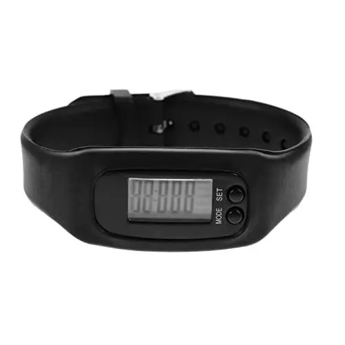 Produktbild: Mipcase Schrittzähler Armbanduhr Pedometer ohne App Tragbar Silikon Armband Schwarz Multifunktion Gehen Laufen Wandern Fitness Schrittzähler Training Zubehör