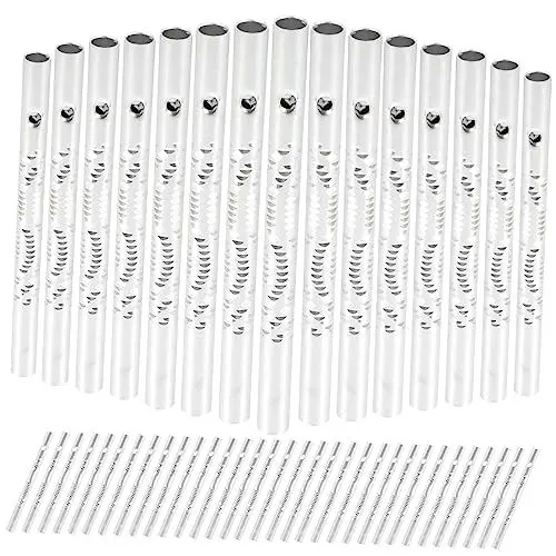 Produktbild: Mipcase Windspielröhren 50 Stück Selbstgemacht Metall Zubehör für Windspiele Klangspiel Rohre 7-8Cm für Kinder Bastelprojekte Langlebig und für Garten und Heimdekoration