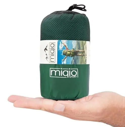 Produktbild: Miqio® 2in1 Hüttenschlafsack Ultra leicht mit Reißverschluss (Links oder rechts): Dünner Komfort Reiseschlafsack und XL Reisedecke in Einem - Sommer Schlafsack Innenschlafsack